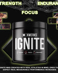 Xwerks Ignite Blue Razz Pre Workout Powder - Best Natural Keto Pre-Workout for Women and Men with Explosive Energy - Gluten Free Preworkout Blend for Endurance and Stamina -150 mg Caffeine 30 Servings