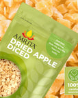 Amrita Dried Apples Diced 16 oz  No Sugar Added Vegan nonGMO Gluten Free Peanut Free Soy Free Dairy Free  Packed Fresh in Resealable Bags  Dehydrated Apples for Baking or Snacking