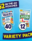 Welch's Fruit Snacks & Juicefuls Juicy Fruit Gushers, Mixed Fruit Combo Variety Pack, Gluten Free, Individual Single Serve 0.8 and 1 oz Bags (Pack of 52)