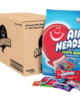 Airheads Candy Mini Bars Assorted Fruit Flavors Individually Wrapped Non Melting Party Pantry 80ct Bag Box of 4 Bags