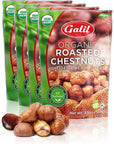 Galil Organic Roasted Chestnuts Pack of 4  Shelled  Ready to Eat  Gluten Free Vegan Organic NonGMO Kosher Snacks  Great for Baking Cooking  Turkey Stuffing 35oz Bags