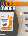 BULKSUPPLEMENTS.COM Glucomannan Powder - Konjac Root Extract Powder, Fiber Supplement Powder, Konjac Powder - Soluble Fiber Supplements, Gluten Free, 2g per Serving, 500g (1.1 lbs)