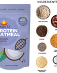 Amrita Chocolate Coconut Overnight Protein Oats (14oz) | High Fiber, No Added Sugar Oatmeal, Breakfast Cereal, Protein Shakes, Healthy Snacks | Old Fashioned Rolled Oats | Vegan, Non-GMO, Gluten Free, Peanut Free, Soy Free (5 Servings)