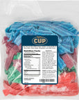 By The Cup Sour Belt 4 Flavor Variety 16 Pound Mix of Berry Blue Green Apple Strawberry and Wild Cherry