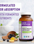 New Chapter Advanced Perfect Prenatal Vitamins, 192ct, Made with Organic, Non-GMO Ingredients for Healthy Baby & Mom - Folate (Methylfolate), Whole-Food Fermented Iron, Vitamin D3 + Ginger