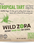 Wild Zora Instant Grain-Free Hot Cereal - Tasty Paleo Friendly Cereals, Instant Hot Meal, Breakfast to Go, Oatmeal Substitute, No Added Sugar, Grain, Dairy, or Soy, Gluten Free, Tropical Tart, 5-pack