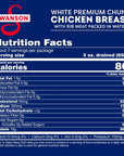 Swanson White Premium Chunk Canned Chicken Breast in Water Fully Cooked Chicken 125 OZ Can Pack of 2