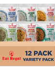 Eat Regal Rice 6 Flavor Ready to Eat Variety Pack of 12 with Jasmine Spanish Long Grain White Cilantro  Lime Mexican and Veg Fried Rice  Side Dish  Microwavable Food  Rice Microwavable  Heat and Eat