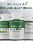 Natures Renewal Natural Sleep Supplement  Melatonin Valerian Root Ashwagandha Magnesium Chamomile Nighttime Homeopathic Herbal Sleeping Aid for Adults  60 Capsules