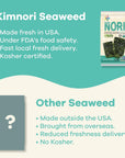 KIMNORI Seasoned Seaweed Snacks Sheets  Organic Sea Salt Flavor 12 Individual Packs Roasted Crispy Premium 100 Natural Laver Kim Nori 4g 014 Ounce @ n` wÔ +Ü