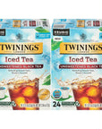 Twinings Iced Tea Unsweetened Black Tea KCup Pods for Keurig Caffeinated Refreshing Smooth Black Tea 24 Count Pack of 2