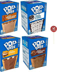 Frosted Toaster Pastry Variety Brown Sugar Cinnamon Cookies  Creme Smores and Chocolate Fudge 135 Ounce Pack of 4  with Two MYD Lollipops or Bag Clip