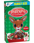 Rudolph the RedNosed Reindeer Breakfast Cereal Hot Cocoa Flavored Corn Cereal with Marshmallows Family Size 171 oz