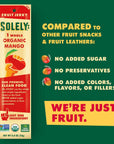 SOLELY Organic Mango Fruit Jerky, 12 Strips - Made from Fresh Fruit, Individually Wrapped Snack, Vegan, Non-GMO, No Sugar Added, Not From Concentrate, Shelf-Stable, Healthy Snack for Kids & Adults