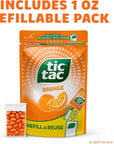 Tic Tac Resealable Refill Bag Bulk 172 Oz Orange Flavored Mints OnTheGo Refreshment Includes Empty Refillable Pack