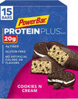 PowerBar Protein Plus Bar, Cookies & Cream, 2.15 Ounce (Pack of 15)