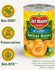 DEL MONTE Lite Apricot Halves in Extra Light Syrup Canned Fruit 15 oz can12 Pack