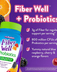 Vitafusion Fiber Well + Probiotics Gummies for Adults, 60 Count