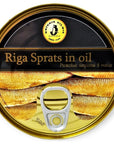 Brivais Vilnis Riga Smoked Sprats in Oil Product of Lativa Kosher 56 oz 160 grams Pack of 12