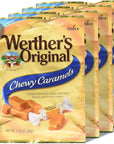 Werthers Original Chewy Caramels Soft Caramel Candy 24 Oz with Moofin Silver SS Coffee Stirrer  Indulge in Rich Creamy Delight Real Butter  Fresh Cream Old Recipe Caramel Candy Pack of 4