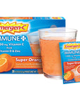 Emergen-C Immune+ 1000mg Vitamin C Powder, with Vitamin D, Zinc, Antioxidants and Electrolytes for Immunity, Immune Support Dietary Supplement, Super Orange Flavor - 30 Count/1 Month Supply