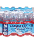 Crystal Geyser Natural Alpine Spring Water Drinking Water Bottled at the Source 169oz Bottles 24Pack