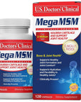 U.S. Doctors’ Clinical Mega MSM Daily Support for Joint Comfort & Movement with Vitamin C, Collagen, and Neem to Promote Cartilage, Tendon, Ligament Health (1 Month Supply - 120 Capsules)