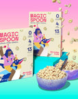 Magic Spoon Cereal  Birthday Cake 4Pack of Cereal and Spoon  Keto  Low Carb Lifestyles Gluten  Grain Free High Protein 0g Sugar