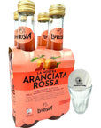 Lurisia Aranciata Rossa Blood Orange Soda 4 x 93 Fl Oz 275ml Italian Soda  Sicilian Blood Orange  Citrus Orange Soft Drink  Red Orangeade  Carbonated Sparkling Fruit Juice Beverage from Italy  Bundle with Coaster by Florence Foods