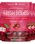 Fresh Bellies Strawberry Feels Forever| Strawberry Freeze Dried Healthy Snack for Kids| Gluten Free Freeze Dried Fruit Kids Snack with No Preservatives & No Added Sugar| Age 12+ Months| 6-Pack