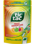 Tic Tac Resealable Refill Bag Bulk 172 Oz Fruit Adventure Mints OnTheGo Refreshment Includes Empty Refillable Pack