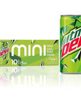 Mountain Dew Soda, Mini Cans - 7.5 Fl Oz (Pack of 10)