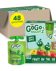 GoGo squeeZ Fruit on the Go, Apple Apple, 3.2 oz (Pack of 48)