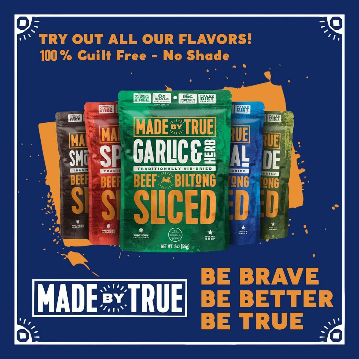 Made by True Beef Sliced Bites Ultimate Variety 2 Ounce Pack of 5  All Natural ZeroSugar True Jerky Biltong  High Protein Keto Paleo  Whole 30 Diet  SugarFree GlutenFree CarbFree