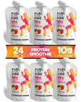 Fuel for Fire Protein Smoothie Pouch  Strawberry Banana 24Pack  Healthy Snack  Recovery  No Sugar Added Dietitian Approved  Functional Fruit Smoothies  Gluten Free Kosher 45oz pouches