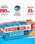 Bumble Bee Chunk White Albacore Tuna in Water 5 oz Can Pack of 4  Wild Caught Tuna  23g Protein per Serving High in Omega3s  NonGMO Project Verified Gluten Free Kosher