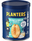 PLANTERS Sea Salt  Vinegar Peanuts 8 ct Pack 6 oz Canisters