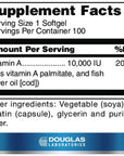 Douglas Laboratories Vitamin A | 10,000 I.U. Vitamin A Derived from Fish Liver Oil | 100 Softgels