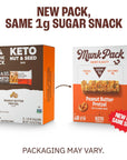 Munk Pack Nut & Seed Bar Peanut Butter Pretzel | 1g Sugar, Low Carb & Keto, 6g Protein | Gluten Free, Plant Based, Zero Added Sugar | Sweet & Salty Breakfast & Snack Bars | 12 Count