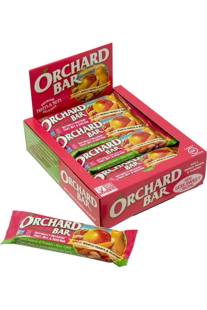 Orchard Bars Non-GMO Fruit &amp; Nut Bars, Mango Papaya Almond, 1.4 Oz, Pack of 12