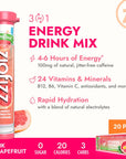 Zipfizz Energy Drink Mix Electrolyte Hydration Powder with B12 and Multi Vitamin Pink Grapefruit 20 Count