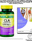 Spring Valley CLA Safflower Oil, 1,000mg, 50 Softgels with Vitamins- The Best Investment for Your Health Mark & Lola's Guide (2 Items)