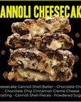 My Cookie Dealer Soft Baked Cookies Cannoli Cheesecake 3Pack 4oz Cookie  Cannoli Shell Batter Loaded with Chocolate Chips Cinnamon Creme  Powdered Sugar  Individually Wrapped Travel Snacks