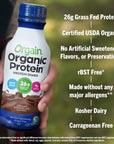 Orgain Organic Protein Shake Grass Fed Dairy Creamy Chocolate  26g High Protein Whey Shake Ready to Drink Gluten Free No Soy Ingredients No Sugar Added 14 Fl Oz Pack of 12