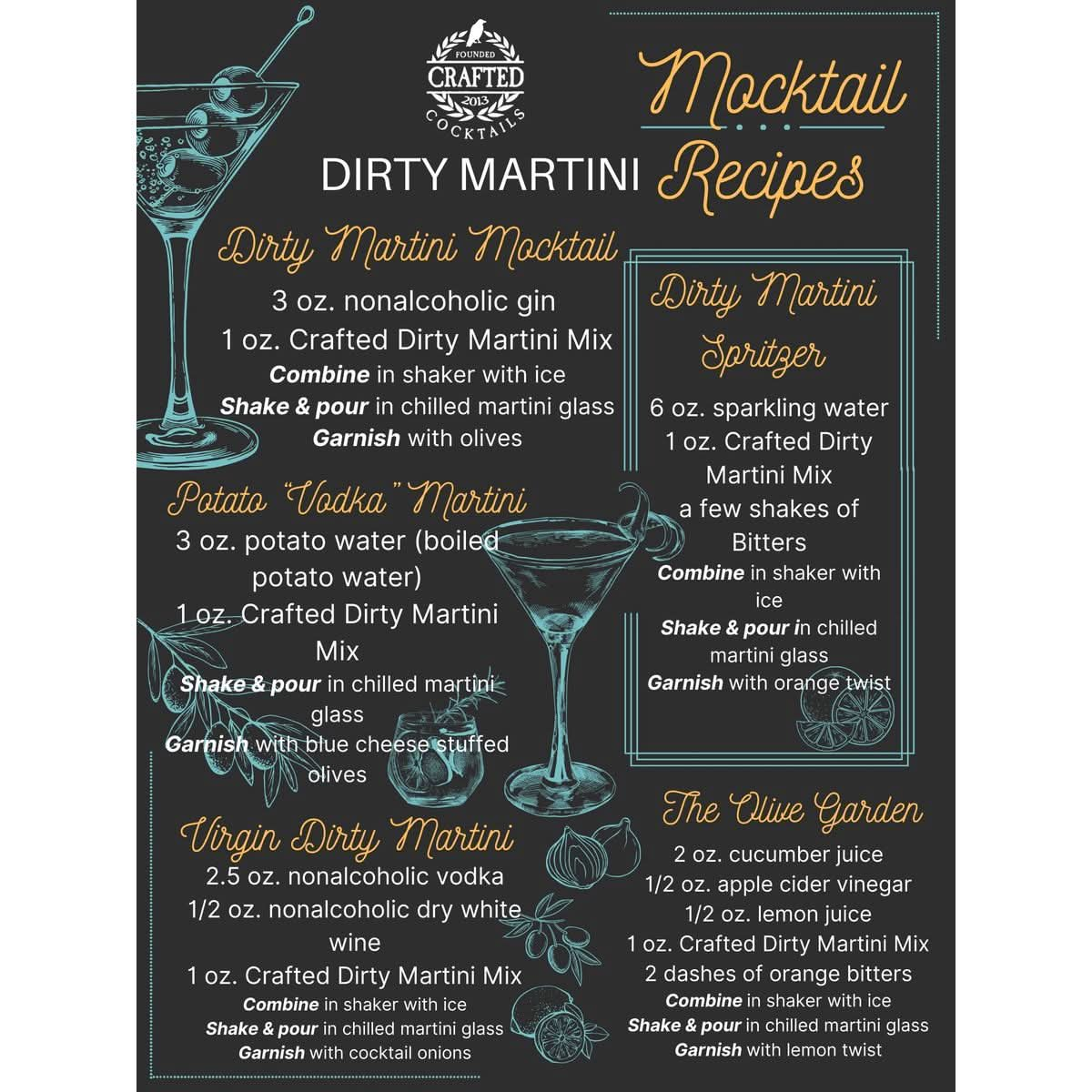 Crafted Cocktails Premium Dirty Martini Mix  2Pack 127 FL OZ Each