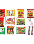 Infiniteeshop Variety Asian Ramen Bundle Pack of 10 with 4 Flavors Free Asian Snacks Included Student Care Package Birthday Treat for Adults Noodles Gift Snack Pack