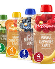 Happy Baby Organics Stage 2 Baby Food Pouches, Gluten Free, Vegan & Healthy Snack, Clearly Crafted Fruit & Veggie Puree, Fruit & Veggie Variety Pack, 4 Ounces (Pack of 16)