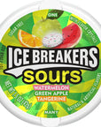 ICE BREAKERS Sours Assorted Fruit Flavored Sugar Free Mints Tins 15 oz 8 Count