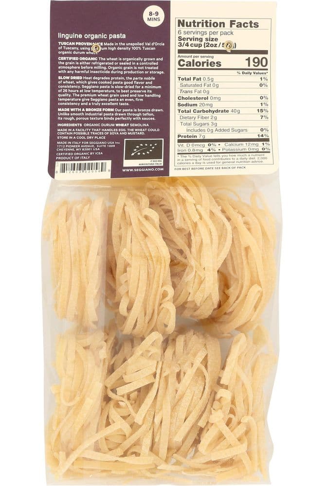 SEGGIANO Organic Linguine Pasta, 13.2 OZ