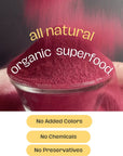 Organic Hibiscus Flower Powder  Natural Food Coloring  Sun Dried Thai Red Purple Roselle Herb  Matcha Powder for Tea Drinks Health Beauty Red Purple Hibiscus Powder  4 OZ